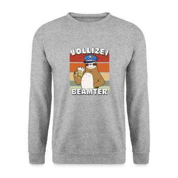 VOLLIZEI BEAMTER - Unisex Pullover - Weißgrau meliert - Vorne - Alina (178cm) & Michal (187cm)