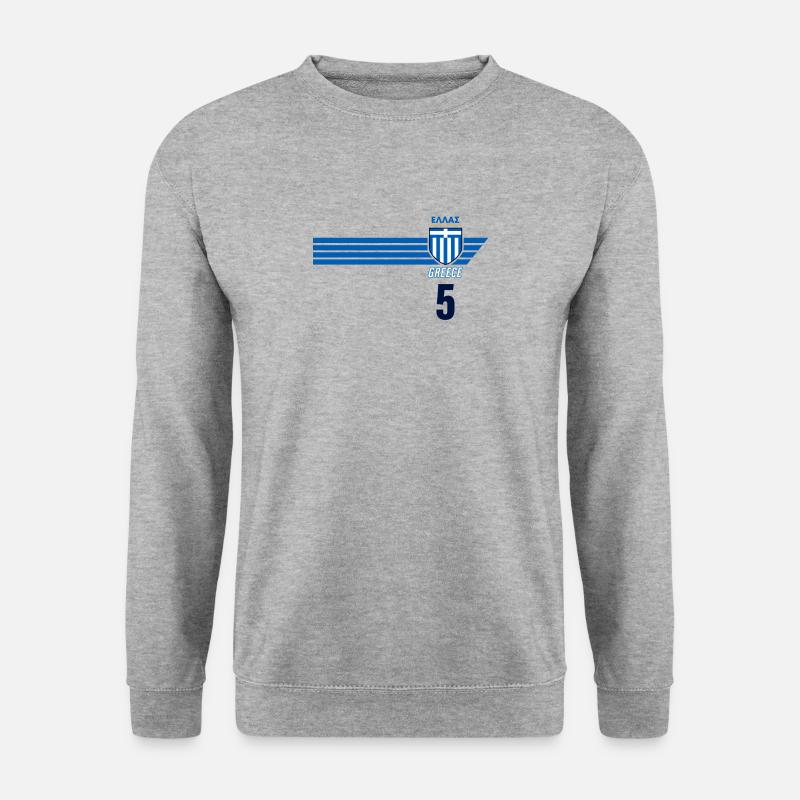 Griechenland Hellas Greece Griechisches Fussball - Unisex Pullover - Weißgrau meliert