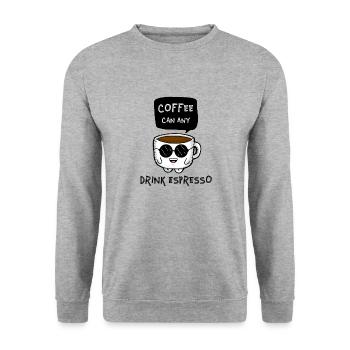 Coffee Can Any, Drink Espresso - Unisex Sweatshirt - salt & pepper - Front - Alina (178cm) & Michal (187cm)