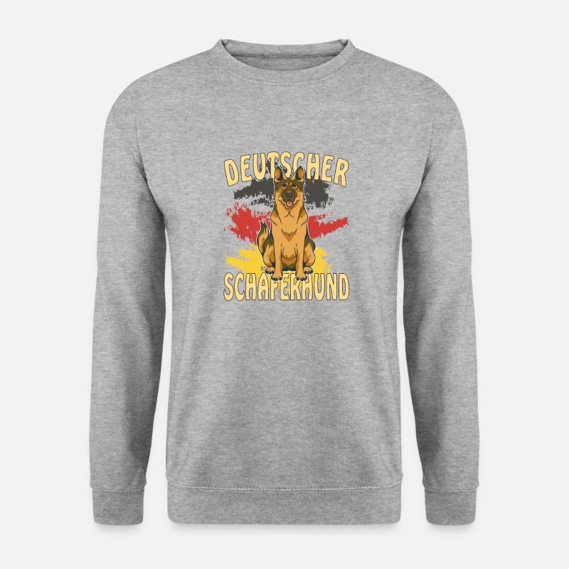 DEUTSCHER SCHÄFERHUND - Unisex Pullover - Weißgrau meliert