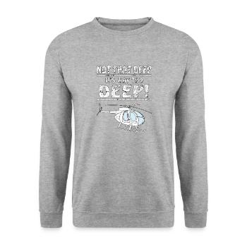 HÉLICOPTÈRE PAS SI PROFOND - Sweat-shirt Unisexe - gris chiné - Devant - Alina (178cm) & Michal (187cm)