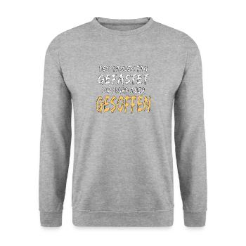 DEN GANZEN TAG GEFASTET - Unisex Pullover - Weißgrau meliert - Vorne - Alina (178cm) & Michal (187cm)