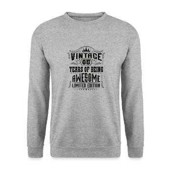 65 Years Of Being Awesome 65 Birthday 65 Years - Unisex Sweatshirt - salt & pepper - Front - Alina (178cm) & Michal (187cm)