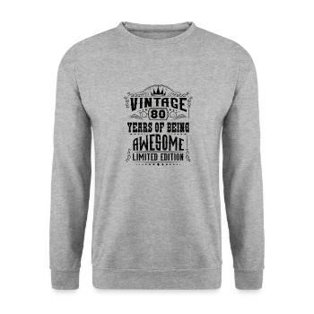 80 Years Of Being Awesome 80 Birthday 80 Years - Unisex Sweatshirt - salt & pepper - Front - Alina (178cm) & Michal (187cm)