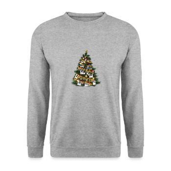 Fun Boogie Woogie and piano keys Xmas tree design. - Unisex Sweatshirt - salt & pepper - Front - Alina (178cm) & Michal (187cm)