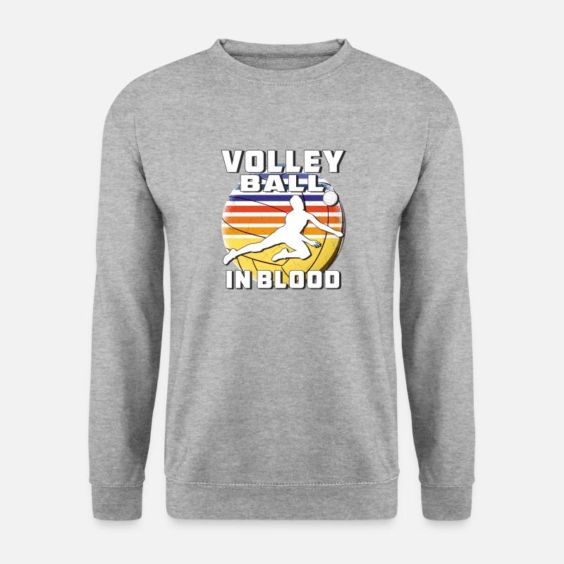 VOLLEYBALL IN BLOOD - Unisex Pullover - Weißgrau meliert
