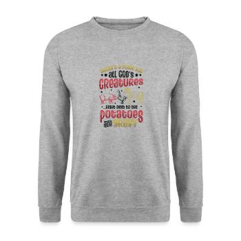 Creatures of God - Unisex Sweatshirt - salt & pepper - Front - Alina (178cm) & Michal (187cm)
