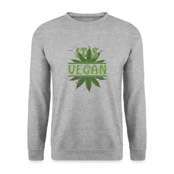 HEMP ITS VEGAN - Unisex Pullover - Weißgrau meliert - Vorne - Alina (178cm) & Michal (187cm)