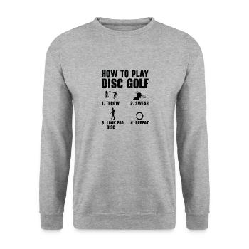 Comment jouer à Disc Golf Funnier - Sweat-shirt Unisexe - gris chiné - Devant - Alina (178cm) & Michal (187cm)