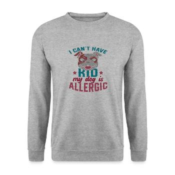 Mein Hundist Allergisch gegen Kinder - Unisex Pullover - Weißgrau meliert - Vorne - Alina (178cm) & Michal (187cm)