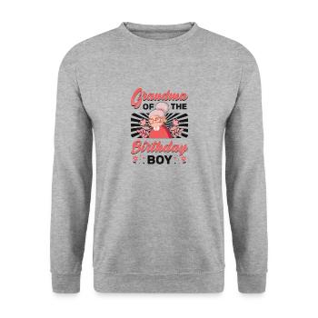 Grandma Of the Birthday Child - Unisex Sweatshirt - salt & pepper - Front - Alina (178cm) & Michal (187cm)