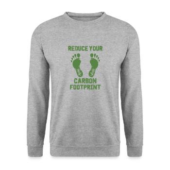 ökologischer Fußabdruck Umweltschutz Klimawandel - Unisex Pullover - Weißgrau meliert - Vorne - Alina (178cm) & Michal (187cm)