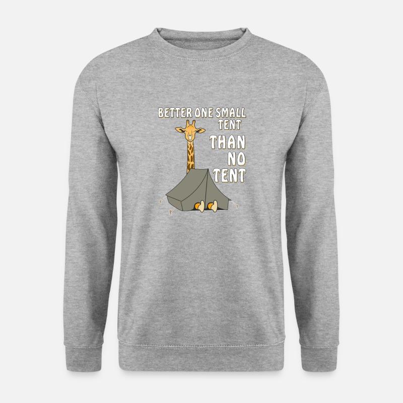GIRAFFE CAMPING BETTER ONE SMALL TENT - Unisex Pullover - Weißgrau meliert