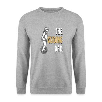 MANN EINRAD THE GLIDING DAD - Unisex Pullover - Weißgrau meliert - Vorne - Alina (178cm) & Michal (187cm)