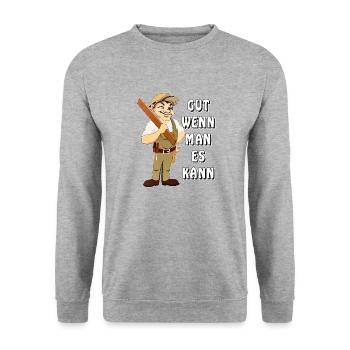ZIMMERMANN GUT WENN MAN ES KANN - Unisex Pullover - Weißgrau meliert - Vorne - Alina (178cm) & Michal (187cm)