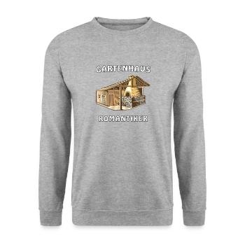 GARTENHAUS ROMANTIKER - Unisex Pullover - Weißgrau meliert - Vorne - Alina (178cm) & Michal (187cm)