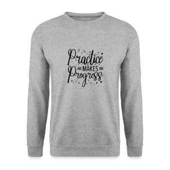 Student Education Studying Progress Study Time - Unisex Sweatshirt - salt & pepper - Front - Alina (178cm) & Michal (187cm)