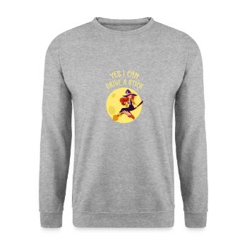 Yes i can drive a Stick - Unisex Sweatshirt - salt & pepper - Front - Alina (178cm) & Michal (187cm)