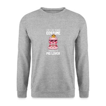 This is my Human Costume im realy a Pig Lover - Unisex Sweatshirt - salt & pepper - Front - Alina (178cm) & Michal (187cm)