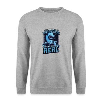 Physics is theoretical, but the fun is real - Unisex Sweatshirt - salt & pepper - Front - Alina (178cm) & Michal (187cm)