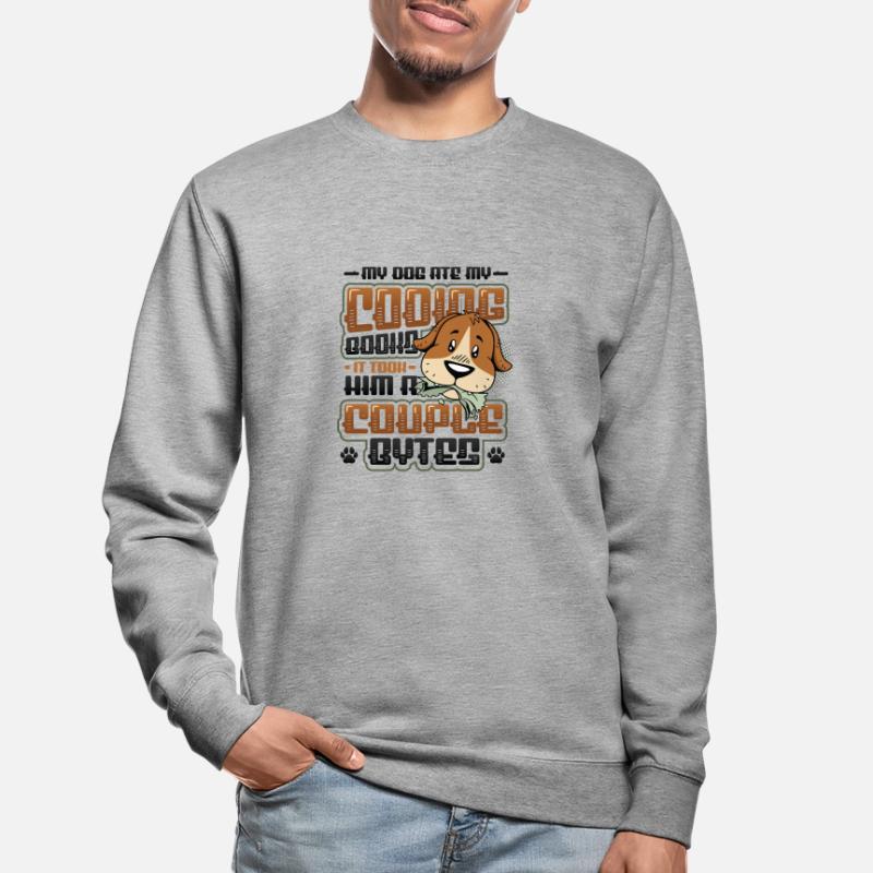 Dog Bytes Code Computer Joke Programming Unisex Sweatshirt