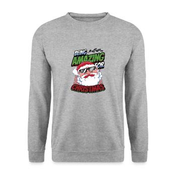 Être incroyable pour le Père Noël - Sweat-shirt Unisexe - gris chiné - Devant - Alina (178cm) & Michal (187cm)
