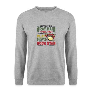 Graue Haare Täuschen Einen Alten Mann - Unisex Pullover - Weißgrau meliert - Vorne - Alina (178cm) & Michal (187cm)