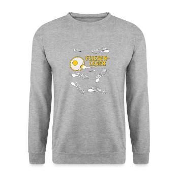 FLIESENLEGER - Unisex Pullover - Weißgrau meliert - Vorne - Alina (178cm) & Michal (187cm)