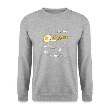 MÜLLFAHRER - Unisex Pullover - Weißgrau meliert - Vorne - Alina (178cm) & Michal (187cm)