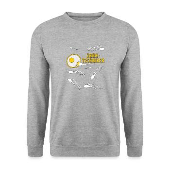 ZAHNTECHNIKER - Unisex Pullover - Weißgrau meliert - Vorne - Alina (178cm) & Michal (187cm)