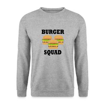 Hamburger Manger Funny Saying Burger Squ - Sweat-shirt Unisexe - gris chiné - Devant - Alina (178cm) & Michal (187cm)