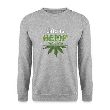 CHILLIG HEMP HELPS - Unisex Sweatshirt - salt & pepper - Front - Alina (178cm) & Michal (187cm)