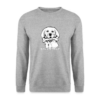 DOG BONE BIG ENERGY - Unisex Sweatshirt - salt & pepper - Front - Alina (178cm) & Michal (187cm)
