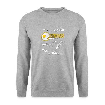 ESTRICHLEGER - Unisex Pullover - Weißgrau meliert - Vorne - Alina (178cm) & Michal (187cm)