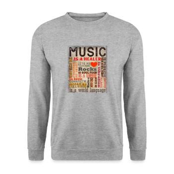 La musique est - Sweat-shirt Unisexe - gris chiné - Devant - Alina (178cm) & Michal (187cm)