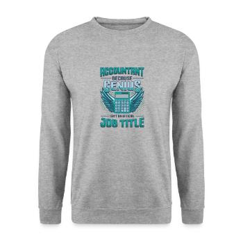 Buchhalter-genie,Ist Keine Offizieller Beruf - Unisex Pullover - Weißgrau meliert - Vorne - Alina (178cm) & Michal (187cm)