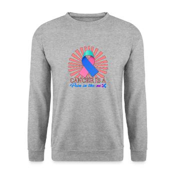 Chemise de sensibilisation au cancer de la thyroïde, le cancer est douloureux - Sweat-shirt Unisexe - gris chiné - Devant - Alina (178cm) & Michal (187cm)