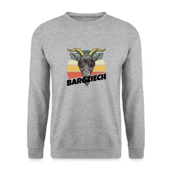 Bergziege Erzgebirge Sachsen Wandern - Unisex Pullover - Weißgrau meliert - Vorne - Alina (178cm) & Michal (187cm)