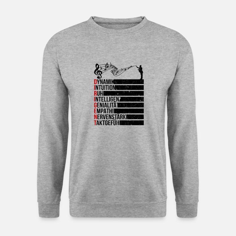 Chorleiter Orchesterleiter Notenschlüssel Musik - Unisex Pullover - Weißgrau meliert