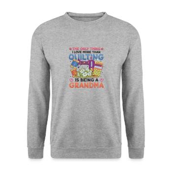 Nähen Quilter Oma Quilten - Unisex Pullover - Weißgrau meliert - Vorne - Alina (178cm) & Michal (187cm)