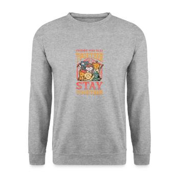 Mots croisés Reine - Sweat-shirt Unisexe - gris chiné - Devant - Alina (178cm) & Michal (187cm)