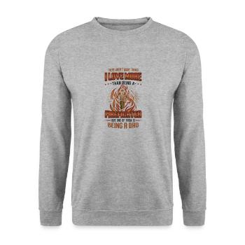 Firefighter Stolz Firefighter Papa - Unisex Sweatshirt - salt & pepper - Front - Alina (178cm) & Michal (187cm)
