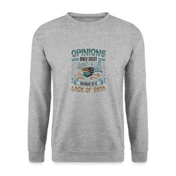 Meinungen Datenmangel - Datenwissenschaftler Daten - Unisex Pullover - Weißgrau meliert - Vorne - Alina (178cm) & Michal (187cm)
