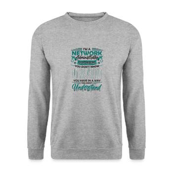 Solve Problems It-support Network Administrator - Unisex Sweatshirt - salt & pepper - Front - Alina (178cm) & Michal (187cm)