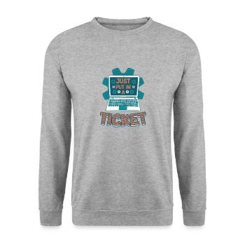 Ouvrez simplement un ticket Help Desk Tech Support - Sweat-shirt Unisexe - gris chiné - Devant - Alina (178cm) & Michal (187cm)