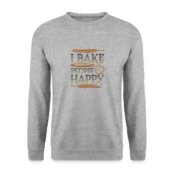 Je fais cuire des gens heureux amateurs de pâtisserie - Sweat-shirt Unisexe - gris chiné - Devant - Alina (178cm) & Michal (187cm)