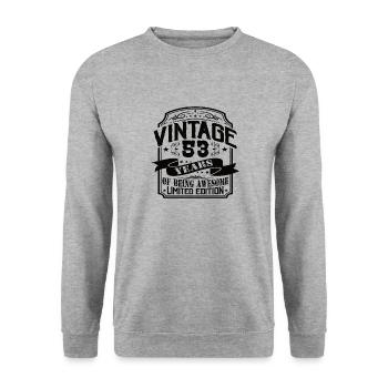 Vintage 53 Years of Being Awesome 53 Birthday - Unisex Sweatshirt - salt & pepper - Front - Alina (178cm) & Michal (187cm)