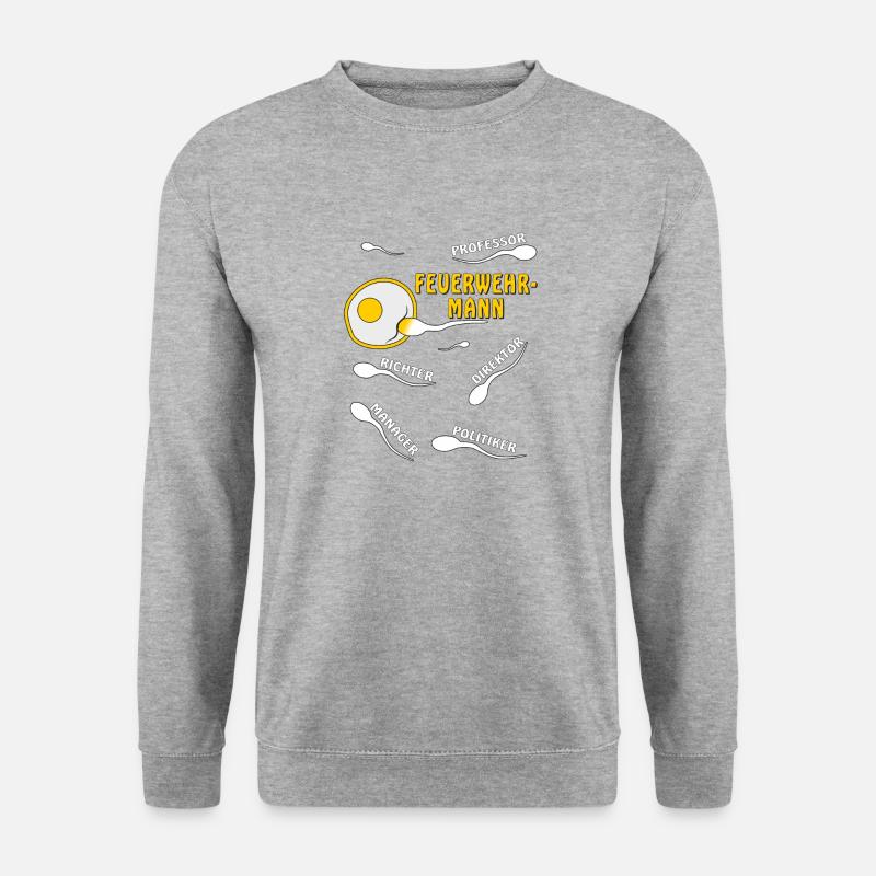 FEUERWEHR-MANN - Unisex Pullover - Weißgrau meliert