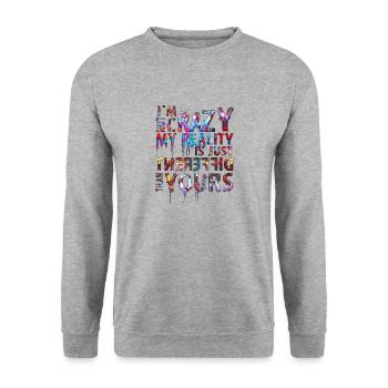 Weisheit zitiert Buddha Text Leben Worte der Weisheit - Unisex Pullover - Weißgrau meliert - Vorne - Alina (178cm) & Michal (187cm)