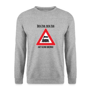 Der Zug hat keine Bremse 2022 Party Malle Closing - Unisex Pullover - Weißgrau meliert - Vorne - Alina (178cm) & Michal (187cm)